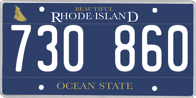 RI license plate 730860