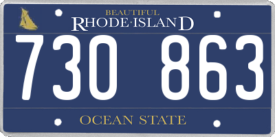 RI license plate 730863