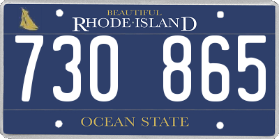 RI license plate 730865