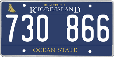 RI license plate 730866
