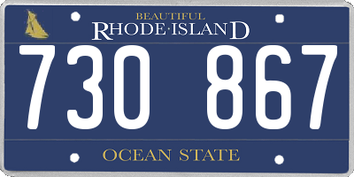 RI license plate 730867