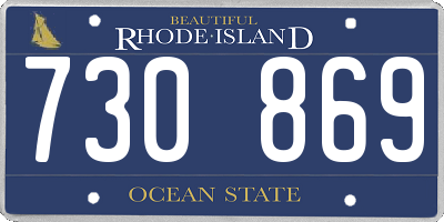 RI license plate 730869
