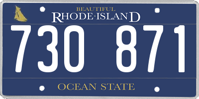 RI license plate 730871