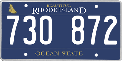 RI license plate 730872
