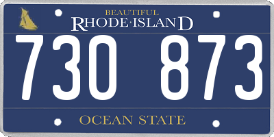 RI license plate 730873