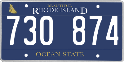 RI license plate 730874