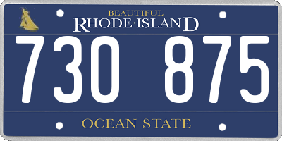 RI license plate 730875