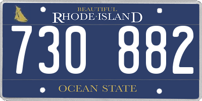 RI license plate 730882