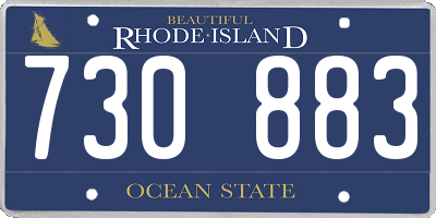RI license plate 730883