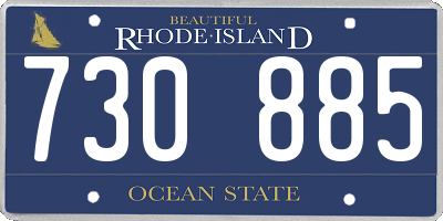 RI license plate 730885