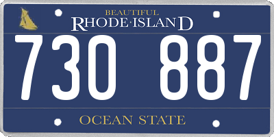 RI license plate 730887