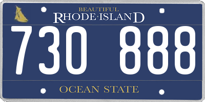 RI license plate 730888