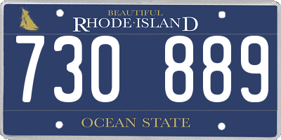 RI license plate 730889