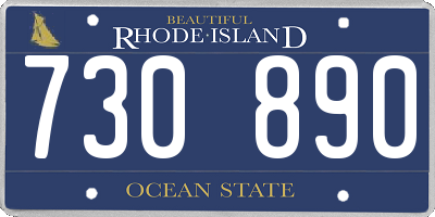 RI license plate 730890