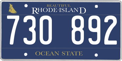 RI license plate 730892