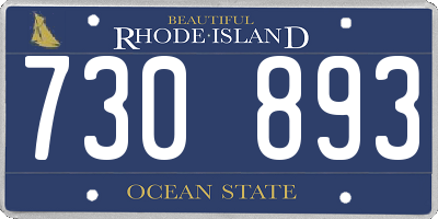 RI license plate 730893