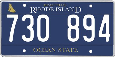 RI license plate 730894