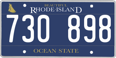 RI license plate 730898