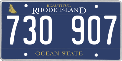 RI license plate 730907