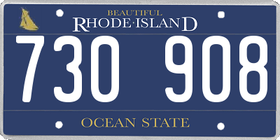 RI license plate 730908