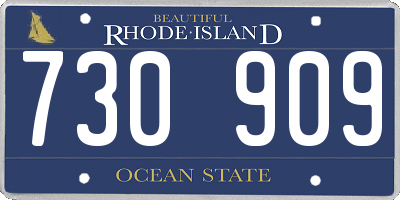 RI license plate 730909