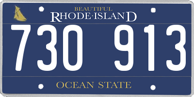 RI license plate 730913
