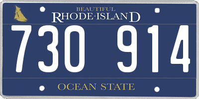 RI license plate 730914