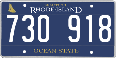 RI license plate 730918
