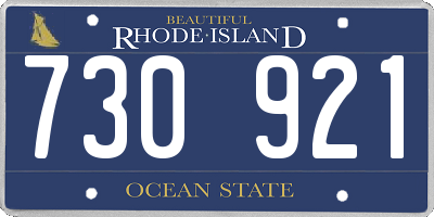 RI license plate 730921