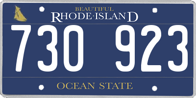 RI license plate 730923