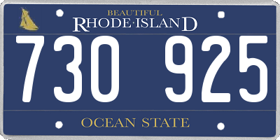 RI license plate 730925