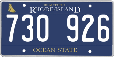 RI license plate 730926