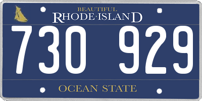 RI license plate 730929
