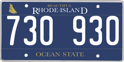 RI license plate 730930