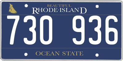 RI license plate 730936