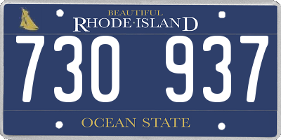 RI license plate 730937