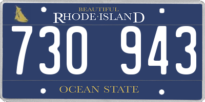 RI license plate 730943