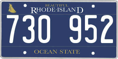 RI license plate 730952