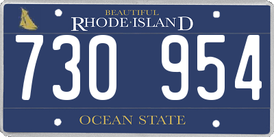 RI license plate 730954