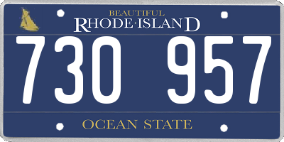RI license plate 730957