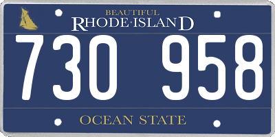 RI license plate 730958