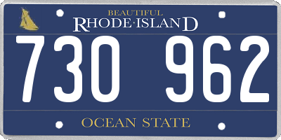 RI license plate 730962