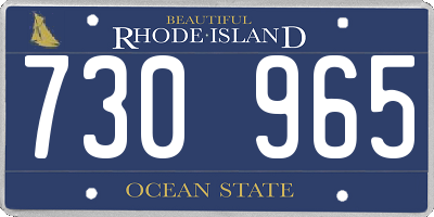RI license plate 730965