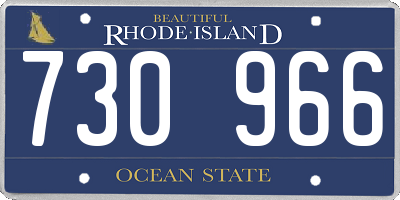 RI license plate 730966