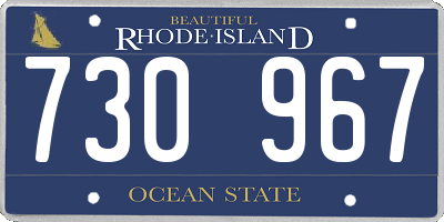 RI license plate 730967
