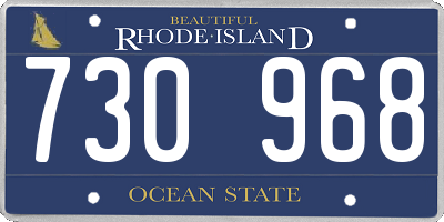 RI license plate 730968