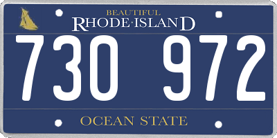 RI license plate 730972