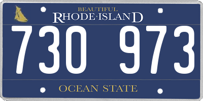 RI license plate 730973