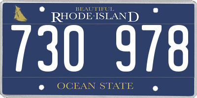 RI license plate 730978