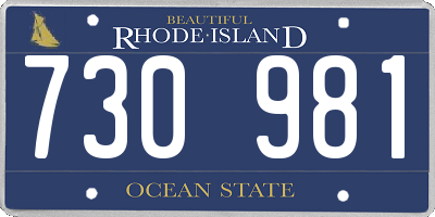 RI license plate 730981